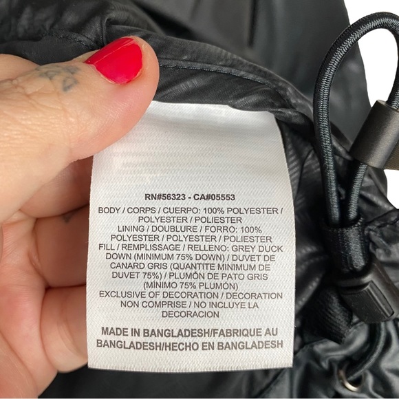 Nike RARE Vintage Y2k Swoosh Down 550 Puffer Zip Up Winter Bomber Jacket Black - Picture 14 of 15